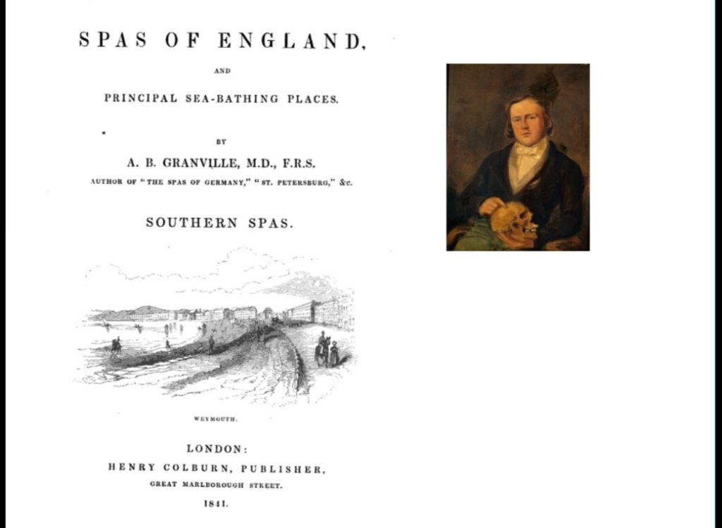 Frontispiece of Dr. Granville's "Southern Spa" with a small image of said man in early life. 